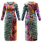 Personalized Greater Western Sydney Giants Couples Matching Long Sleeve Bodycon Dress and Long Sleeve Button Shirt Tropical Hibiscus Flowers - Pacific Fusion Style