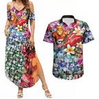 Personalized Greater Western Sydney Giants Couples Matching Summer Maxi Dress and Hawaiian Shirt Tropical Hibiscus Flowers - Pacific Fusion Style