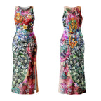 Personalized Greater Western Sydney Giants Couples Matching Tank Maxi Dress and Long Sleeve Button Shirt Tropical Hibiscus Flowers - Pacific Fusion Style