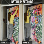 Personalized Greater Western Sydney Giants Door Cover Tropical Hibiscus Flowers - Pacific Fusion Style
