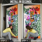 Personalized Greater Western Sydney Giants Door Cover Tropical Hibiscus Flowers - Pacific Fusion Style