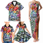 Personalized Greater Western Sydney Giants Family Matching Tank Maxi Dress and Hawaiian Shirt Tropical Hibiscus Flowers - Pacific Fusion Style