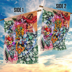 Personalized Greater Western Sydney Giants Garden Flag Tropical Hibiscus Flowers - Pacific Fusion Style