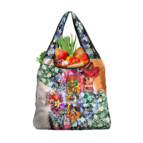 Personalized Greater Western Sydney Giants Grocery Bag Tropical Hibiscus Flowers - Pacific Fusion Style