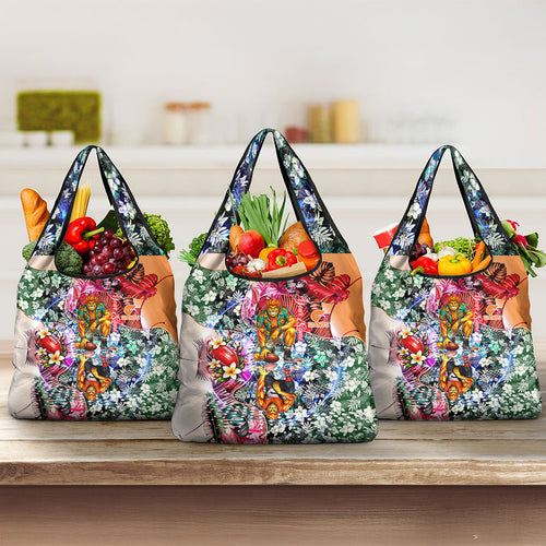 Personalized Greater Western Sydney Giants Grocery Bag Tropical Hibiscus Flowers - Pacific Fusion Style