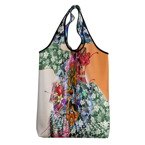 Personalized Greater Western Sydney Giants Grocery Bag Tropical Hibiscus Flowers - Pacific Fusion Style
