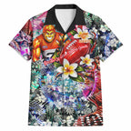 Personalized Greater Western Sydney Giants Hawaiian Shirt Tropical Hibiscus Flowers - Pacific Fusion Style