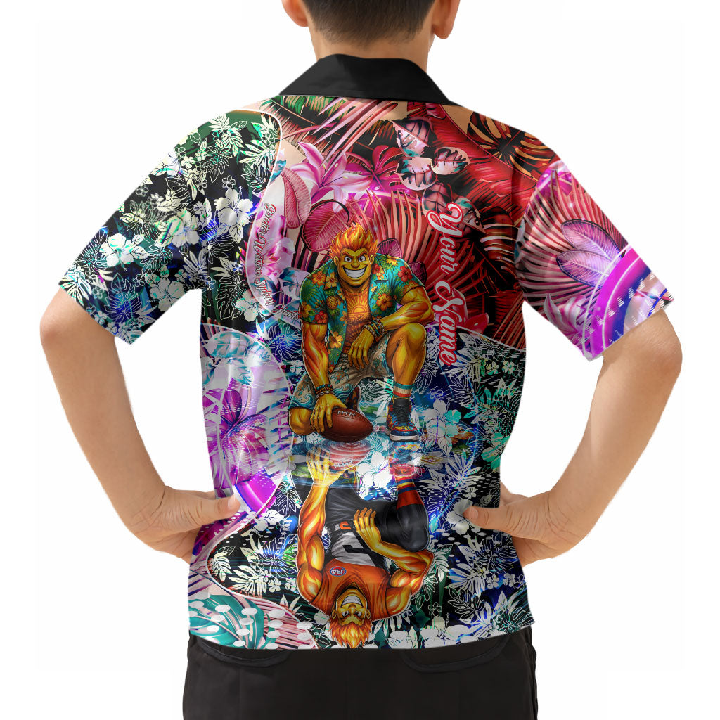 Personalized Greater Western Sydney Giants Hawaiian Shirt Tropical Hibiscus Flowers - Pacific Fusion Style