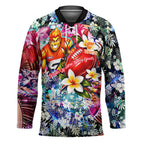 Personalized Greater Western Sydney Giants Hockey Jersey Tropical Hibiscus Flowers - Pacific Fusion Style