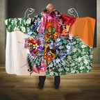 Personalized Greater Western Sydney Giants Hooded Blanket Tropical Hibiscus Flowers - Pacific Fusion Style