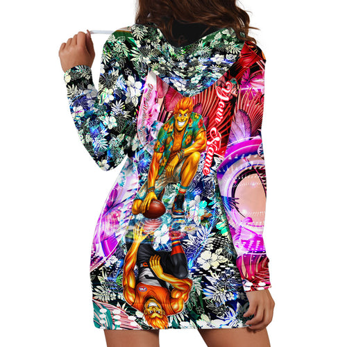 Personalized Greater Western Sydney Giants Hoodie Dress Tropical Hibiscus Flowers - Pacific Fusion Style