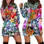 Personalized Greater Western Sydney Giants Hoodie Dress Tropical Hibiscus Flowers - Pacific Fusion Style