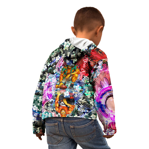 Personalized Greater Western Sydney Giants Kid Hoodie Tropical Hibiscus Flowers - Pacific Fusion Style
