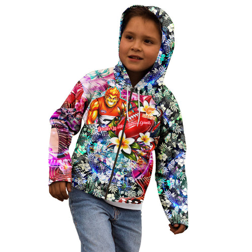 Personalized Greater Western Sydney Giants Kid Hoodie Tropical Hibiscus Flowers - Pacific Fusion Style