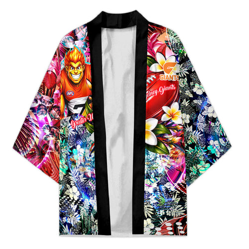 Personalized Greater Western Sydney Giants Kimono Tropical Hibiscus Flowers - Pacific Fusion Style