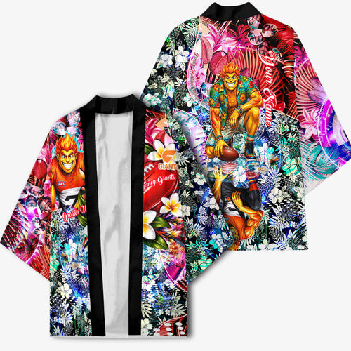 Personalized Greater Western Sydney Giants Kimono Tropical Hibiscus Flowers - Pacific Fusion Style