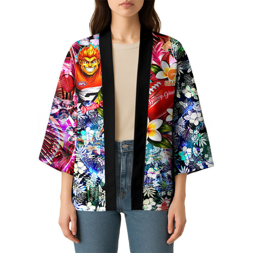 Personalized Greater Western Sydney Giants Kimono Tropical Hibiscus Flowers - Pacific Fusion Style