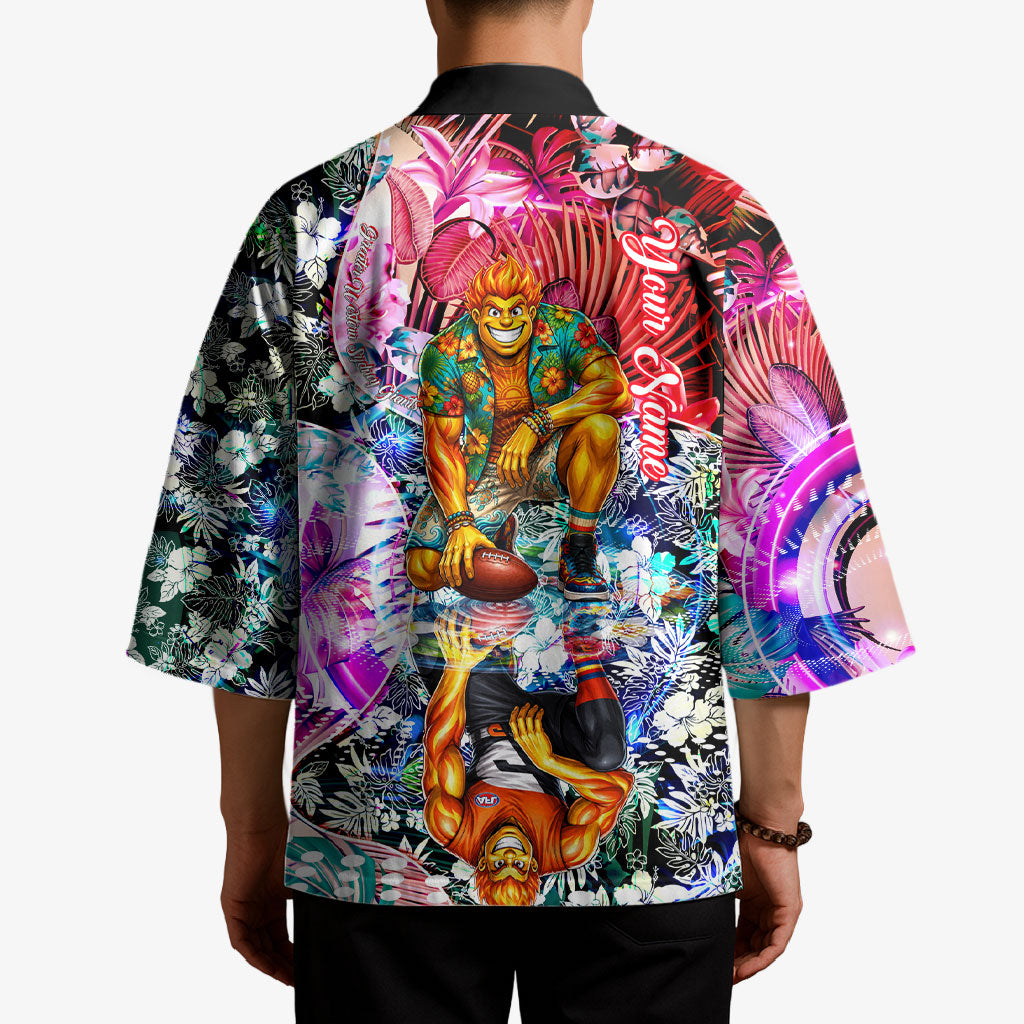 Personalized Greater Western Sydney Giants Kimono Tropical Hibiscus Flowers - Pacific Fusion Style