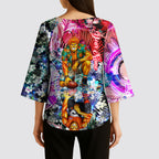 Personalized Greater Western Sydney Giants Kimono Sleeve Blouse Tropical Hibiscus Flowers - Pacific Fusion Style