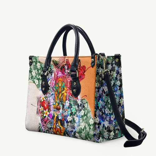 Personalized Greater Western Sydney Giants Leather Bag Tropical Hibiscus Flowers - Pacific Fusion Style