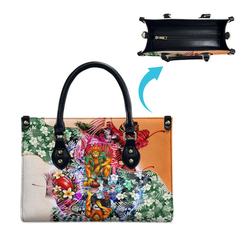 Personalized Greater Western Sydney Giants Leather Bag Tropical Hibiscus Flowers - Pacific Fusion Style
