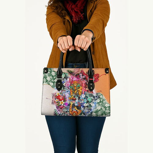 Personalized Greater Western Sydney Giants Leather Bag Tropical Hibiscus Flowers - Pacific Fusion Style
