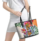 Personalized Greater Western Sydney Giants Leather Tote Bag Tropical Hibiscus Flowers - Pacific Fusion Style