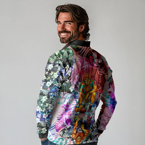 Personalized Greater Western Sydney Giants Long Sleeve Polo Shirt Tropical Hibiscus Flowers - Pacific Fusion Style