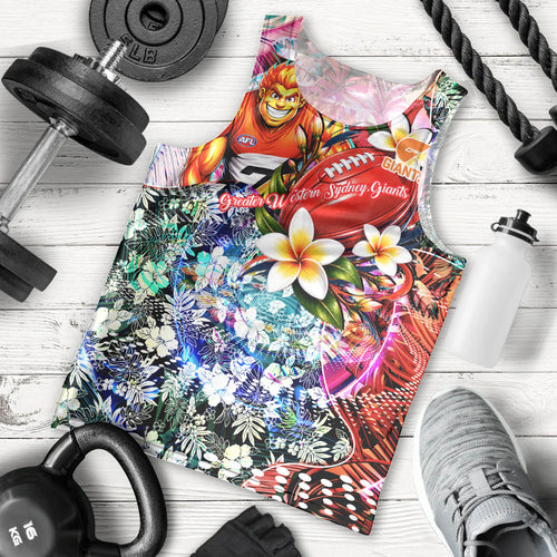 Personalized Greater Western Sydney Giants Men Tank Top Tropical Hibiscus Flowers - Pacific Fusion Style