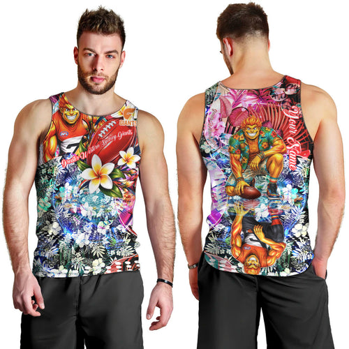Personalized Greater Western Sydney Giants Men Tank Top Tropical Hibiscus Flowers - Pacific Fusion Style