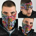 Personalized Greater Western Sydney Giants Neck Gaiter Tropical Hibiscus Flowers - Pacific Fusion Style