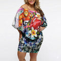 Personalized Greater Western Sydney Giants Off Shoulder Short Dress Tropical Hibiscus Flowers - Pacific Fusion Style