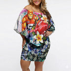 Personalized Greater Western Sydney Giants Off Shoulder Short Dress Tropical Hibiscus Flowers - Pacific Fusion Style