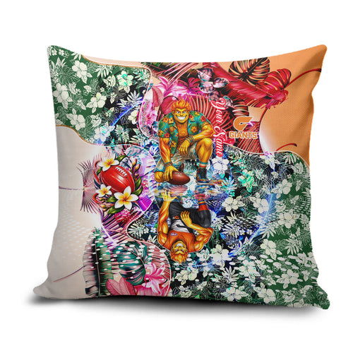Personalized Greater Western Sydney Giants Pillow Cover Tropical Hibiscus Flowers - Pacific Fusion Style