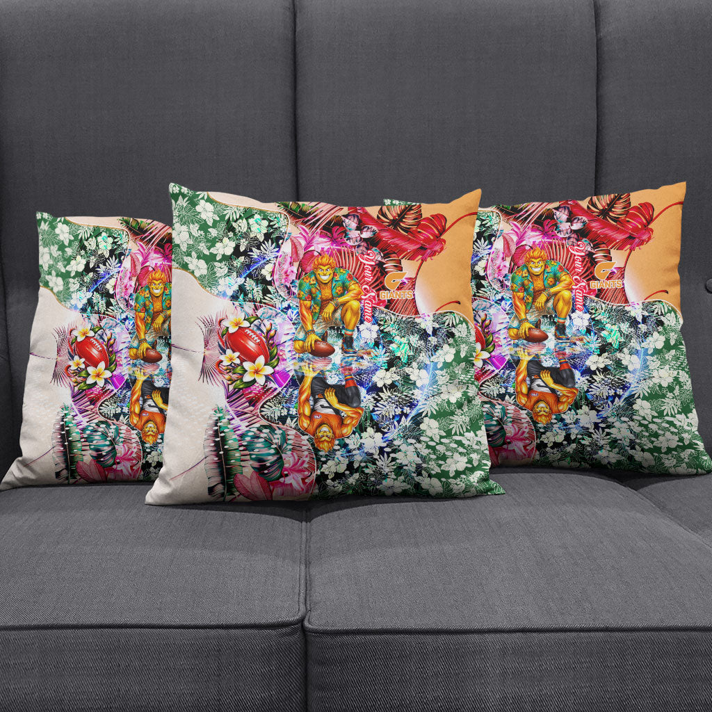 Personalized Greater Western Sydney Giants Pillow Cover Tropical Hibiscus Flowers - Pacific Fusion Style