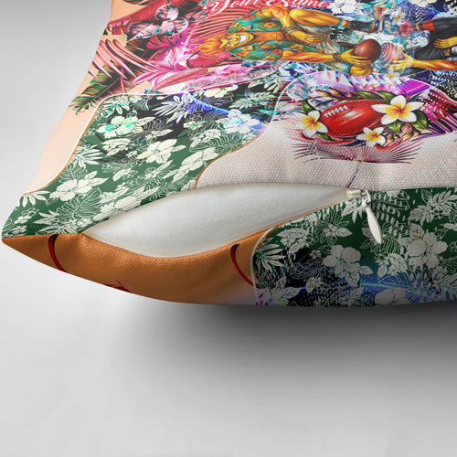 Personalized Greater Western Sydney Giants Pillow Cover Tropical Hibiscus Flowers - Pacific Fusion Style
