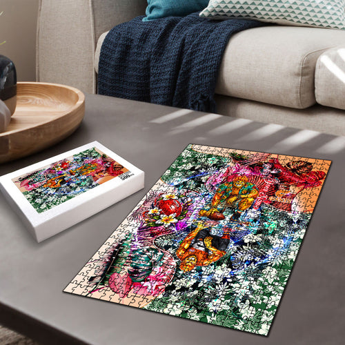 Personalized Greater Western Sydney Giants Puzzle Tropical Hibiscus Flowers - Pacific Fusion Style