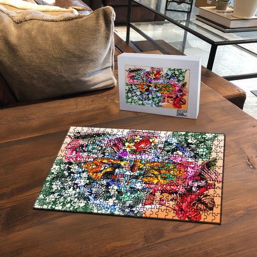Personalized Greater Western Sydney Giants Puzzle Tropical Hibiscus Flowers - Pacific Fusion Style