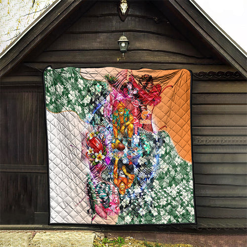 Personalized Greater Western Sydney Giants Quilt Tropical Hibiscus Flowers - Pacific Fusion Style