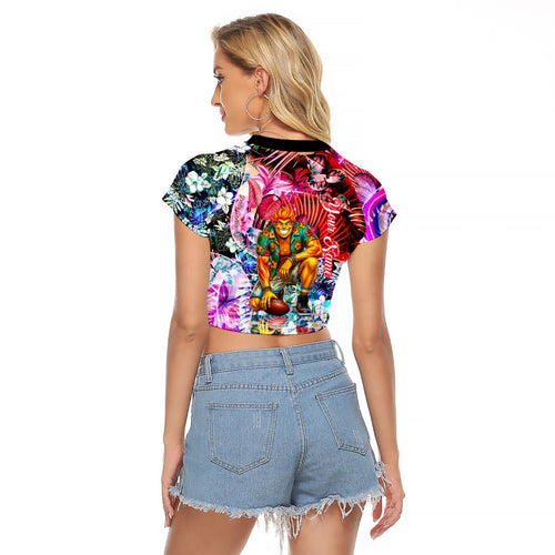 Personalized Greater Western Sydney Giants Raglan Cropped T Shirt Tropical Hibiscus Flowers - Pacific Fusion Style