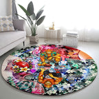 Personalized Greater Western Sydney Giants Round Carpet Tropical Hibiscus Flowers - Pacific Fusion Style