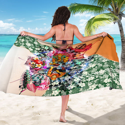 Personalized Greater Western Sydney Giants Sarong Tropical Hibiscus Flowers - Pacific Fusion Style