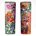 Personalized Greater Western Sydney Giants Skinny Tumbler Tropical Hibiscus Flowers - Pacific Fusion Style