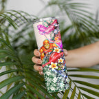 Personalized Greater Western Sydney Giants Skinny Tumbler Tropical Hibiscus Flowers - Pacific Fusion Style