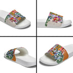 Personalized Greater Western Sydney Giants Slide Sandals Tropical Hibiscus Flowers - Pacific Fusion Style