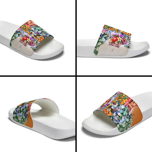 Personalized Greater Western Sydney Giants Slide Sandals Tropical Hibiscus Flowers - Pacific Fusion Style