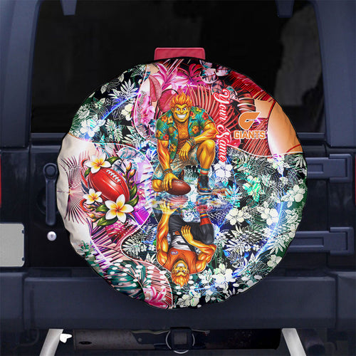 Personalized Greater Western Sydney Giants Spare Tire Cover Tropical Hibiscus Flowers - Pacific Fusion Style