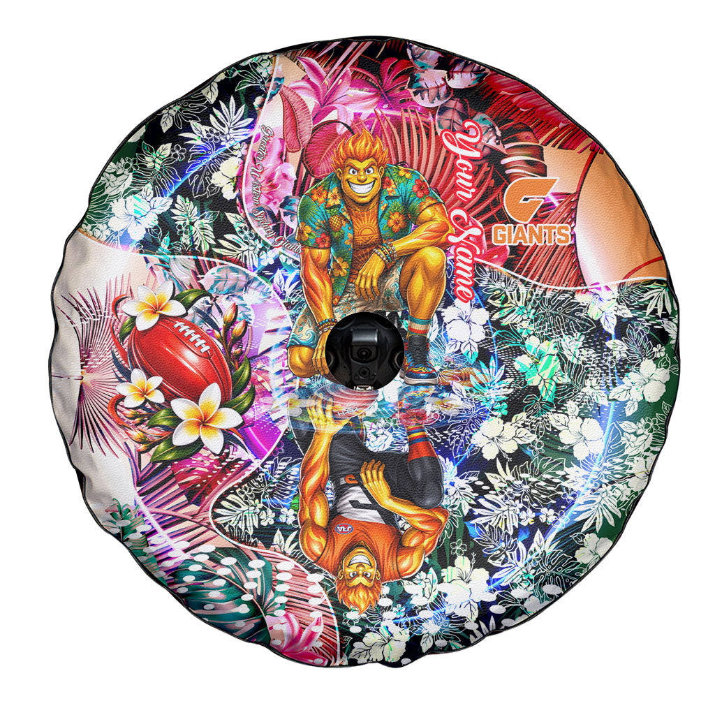 Personalized Greater Western Sydney Giants Spare Tire Cover Tropical Hibiscus Flowers - Pacific Fusion Style