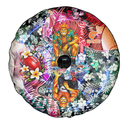 Personalized Greater Western Sydney Giants Spare Tire Cover Tropical Hibiscus Flowers - Pacific Fusion Style