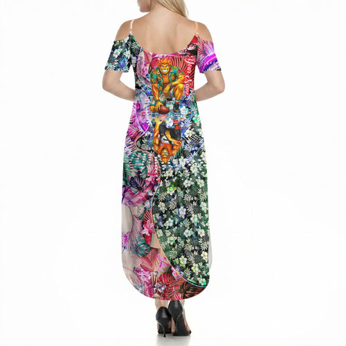 Personalized Greater Western Sydney Giants Summer Maxi Dress Tropical Hibiscus Flowers - Pacific Fusion Style